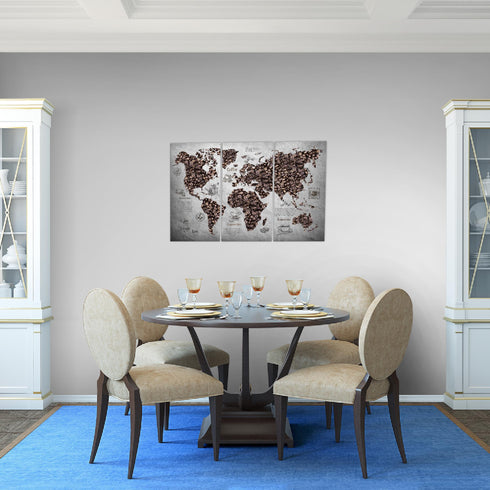 Wandbilder Wohnzimmer XXL Küche Kaffee Moderne Bilder Weltkarte